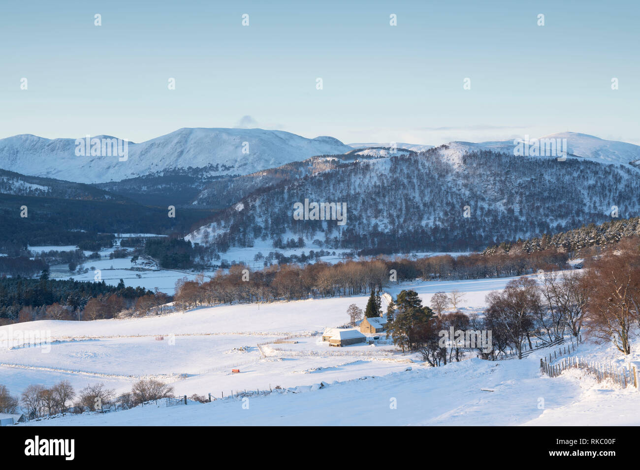 A View Over Royal Deeside in the Cairngorms National Park, Scotland Stock Photo