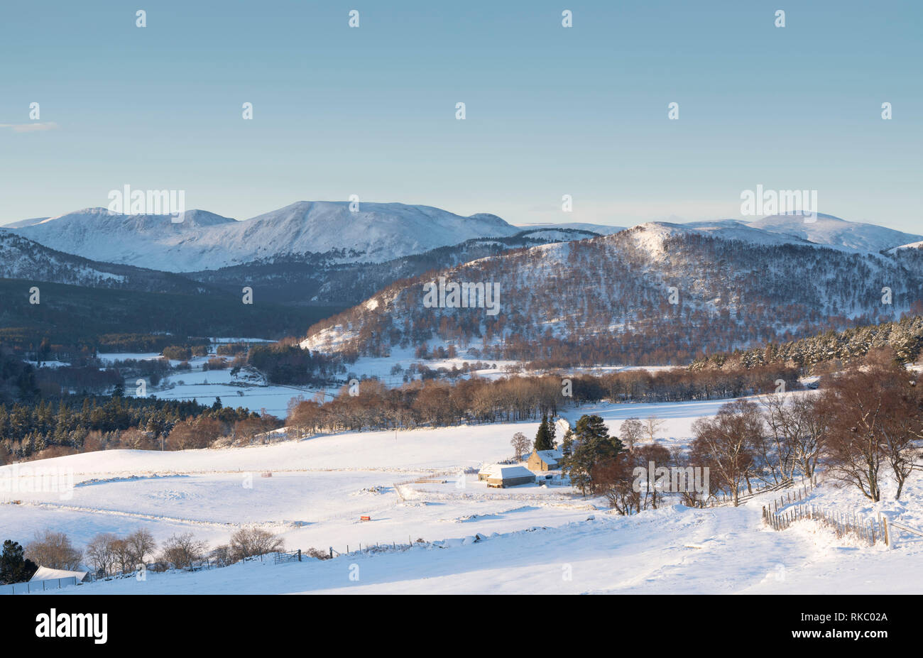 A View Over Royal Deeside in the Cairngorms National Park, Scotland Stock Photo