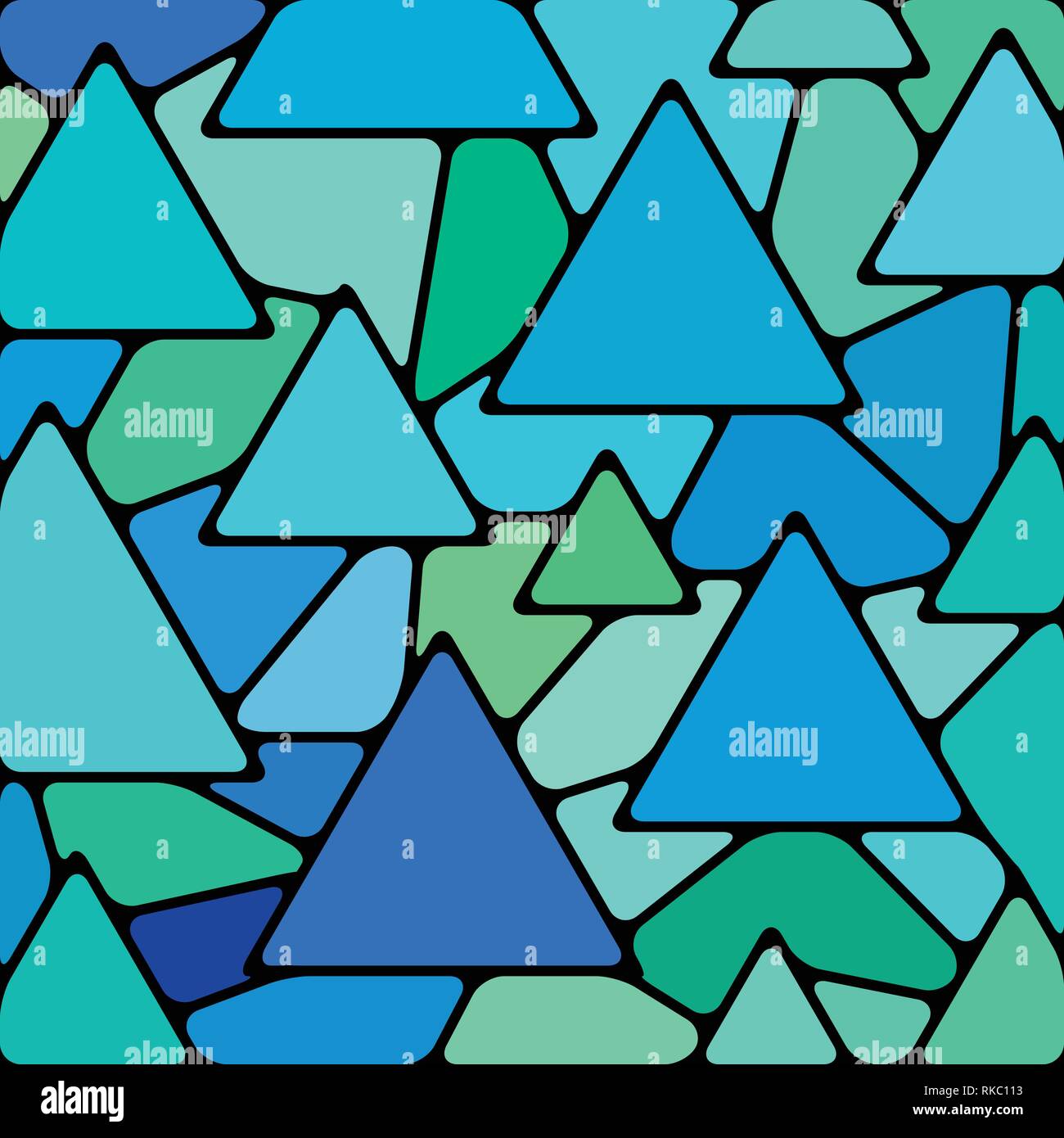 abstract vector stained-glass mosaic background - blue triangles Stock ...