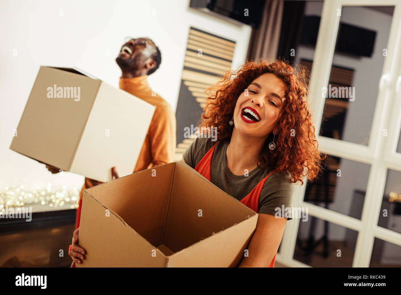 Young woman laughing out loud hi-res stock photography and images - Alamy