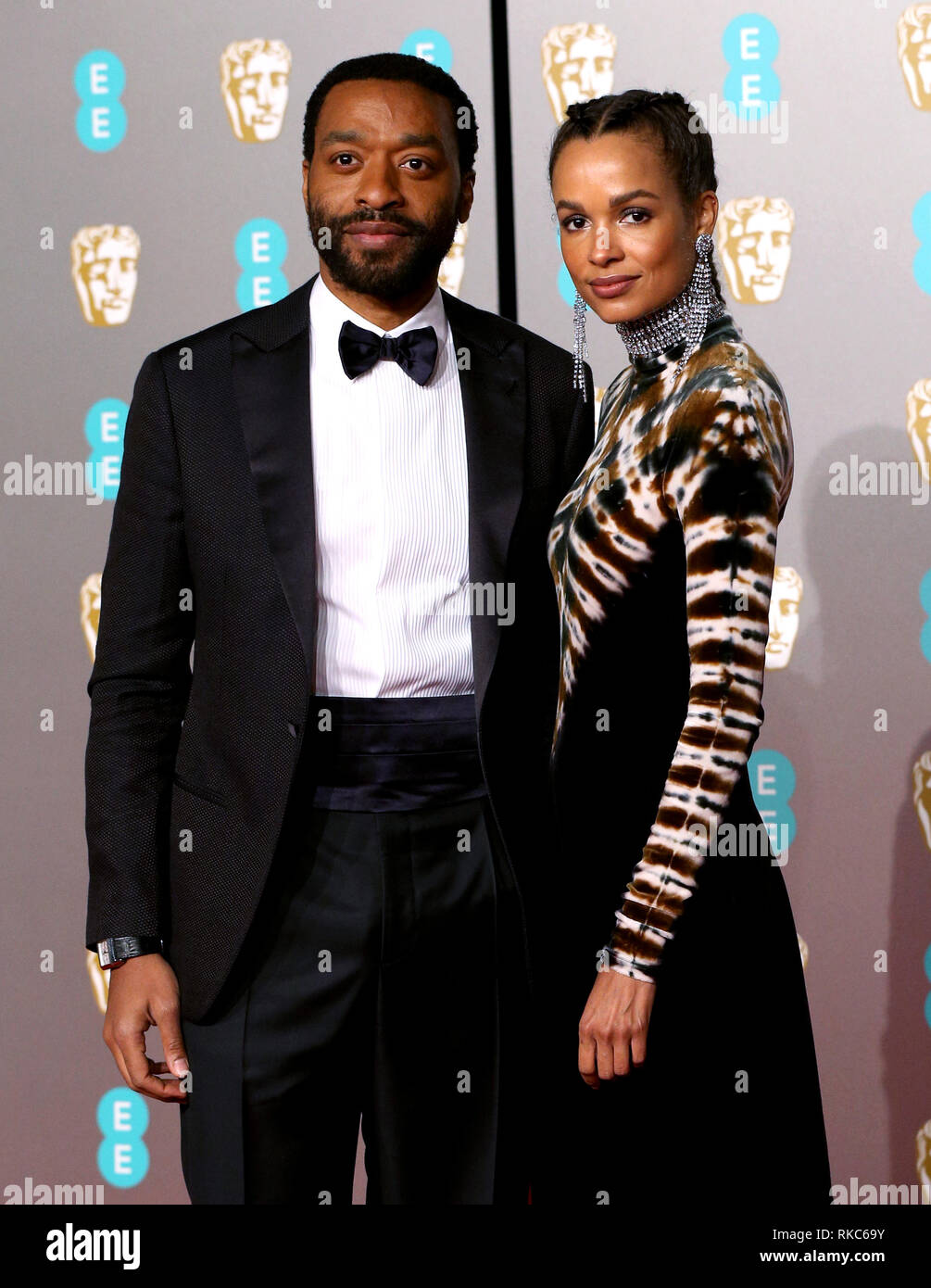 Chiwetel Ejiofor and Frances Aaternir attending the 72nd British Academy Film Awards held at the Royal Albert Hall, Kensington Gore, Kensington, London. Stock Photo