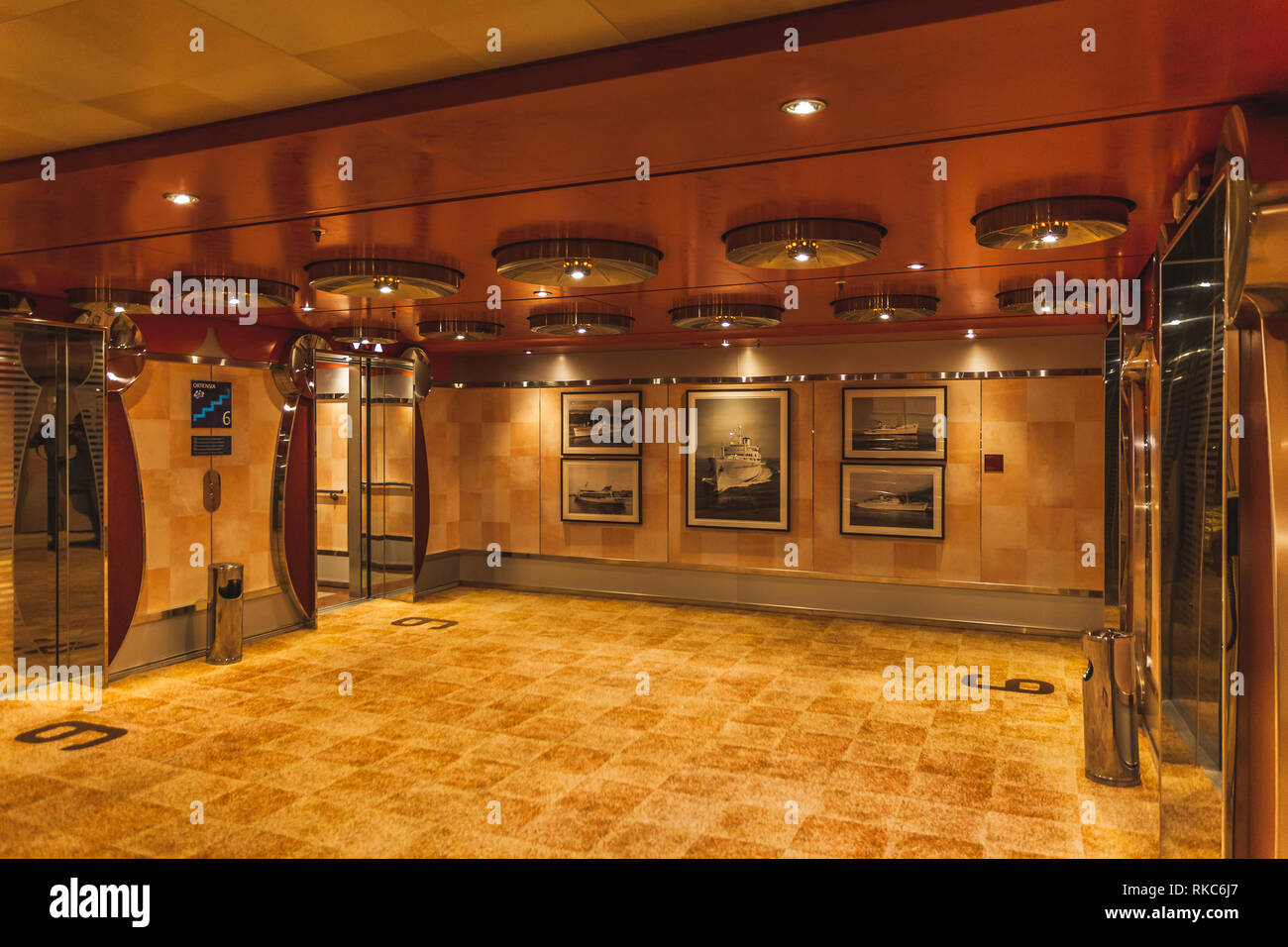 VENEZIA ITALY - OCTOBER 21 2018: interior of the corridors of Costa Deliziosa cruise ship Stock Photo