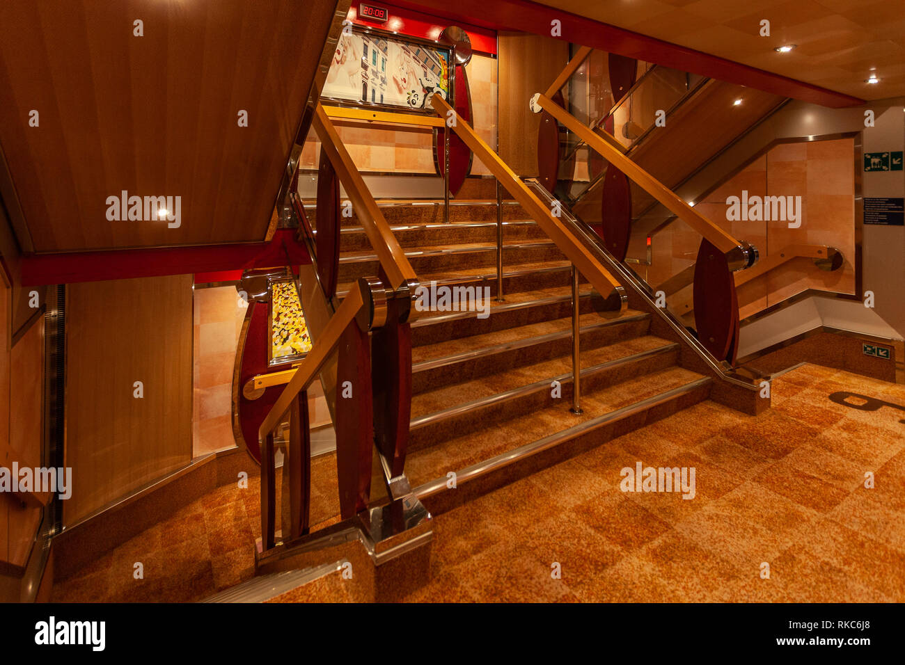 VENEZIA ITALY - OCTOBER 21 2018: interior of the corridors of Costa Deliziosa cruise ship Stock Photo