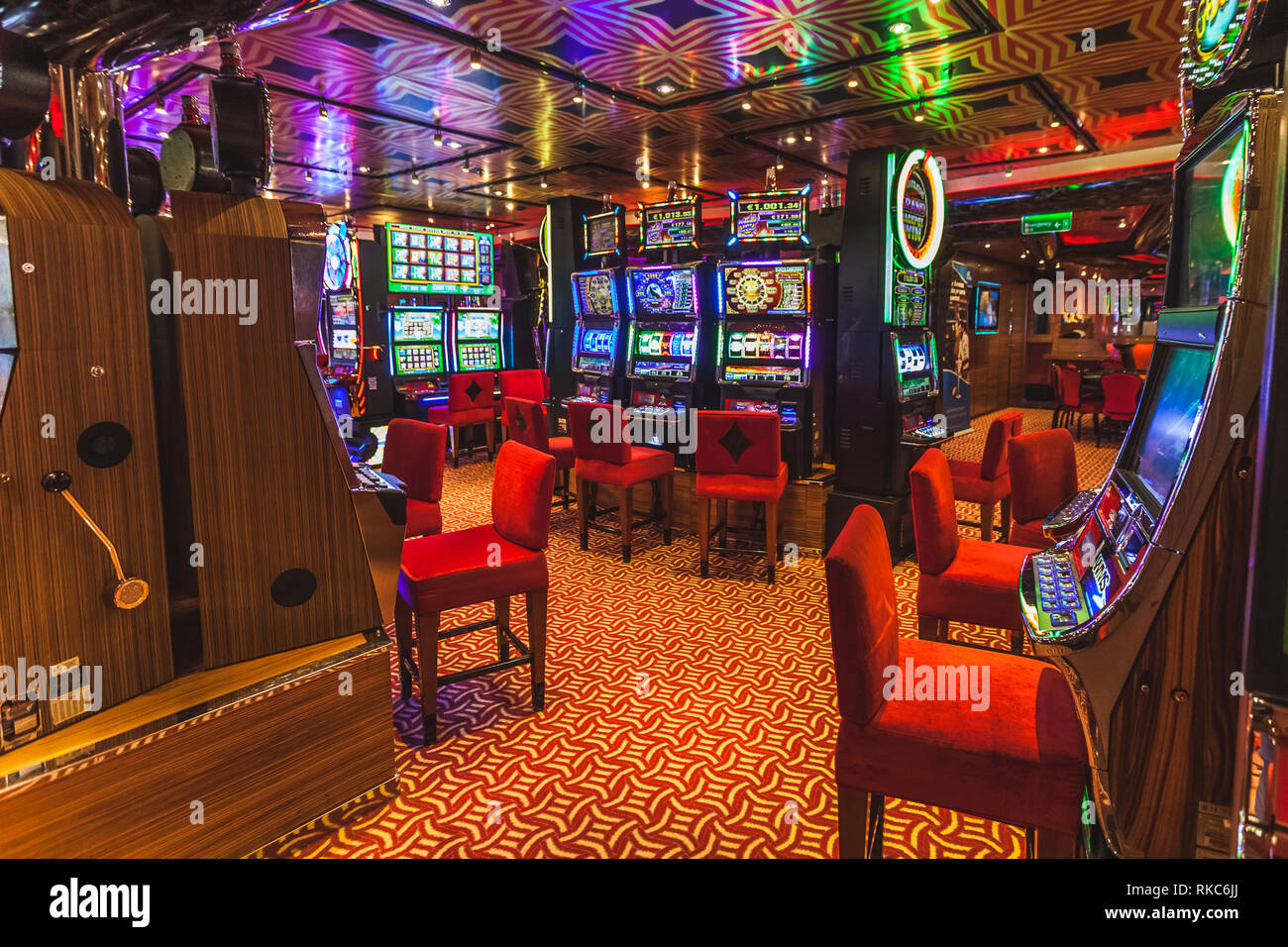 VENEZIA ITALY - OCTOBER 21 2018: inside casino of Costa Deliziosa cruise ship Stock Photo