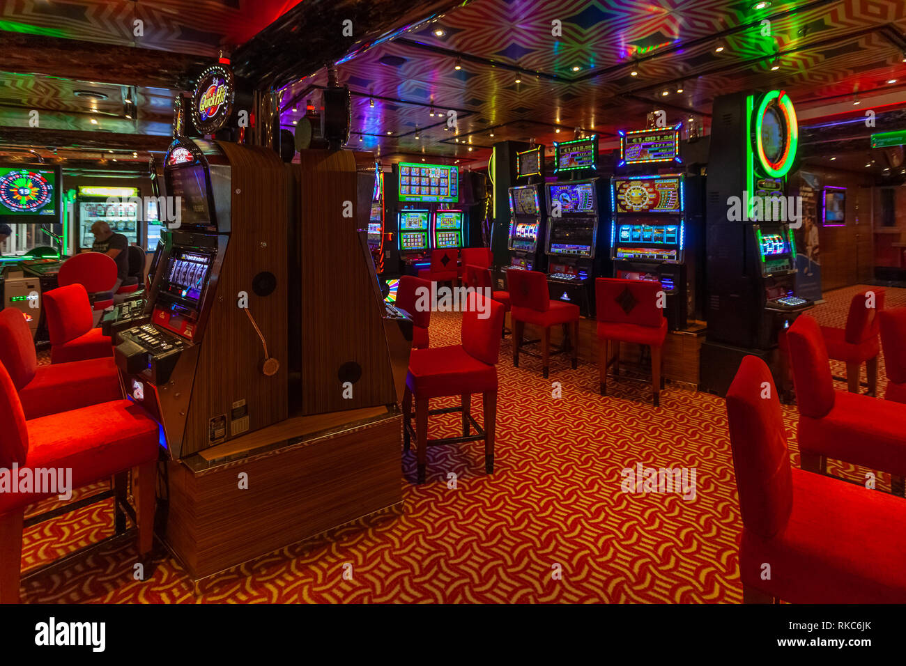 VENEZIA ITALY - OCTOBER 21 2018: inside casino of Costa Deliziosa cruise ship Stock Photo
