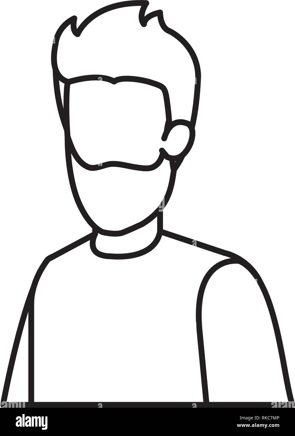 young man with beard avatar character vector illustration design Stock ...
