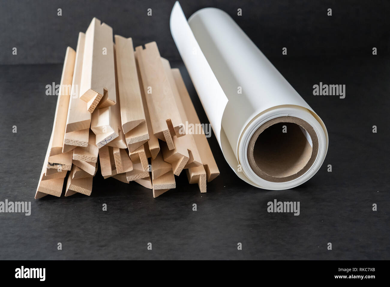 Roll Of Fine Art Print Paper With Stretcher Frames For Print And 