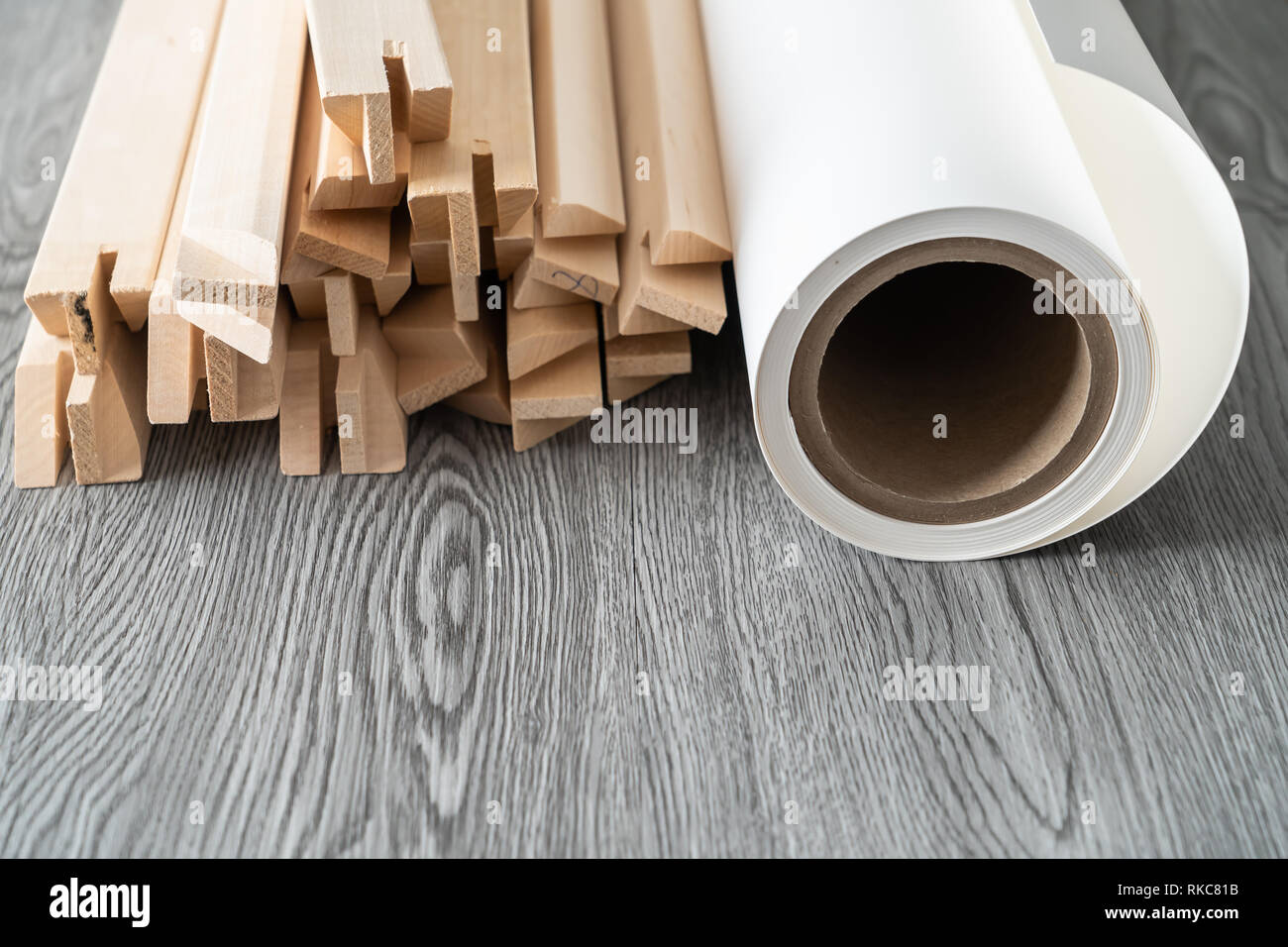 Roll of Fine Art Print Paper with Stretcher frames for print and