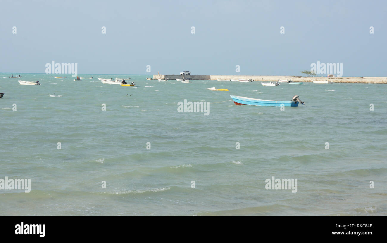Fishing Boats floating at port in Qatar Stock Photo Alamy