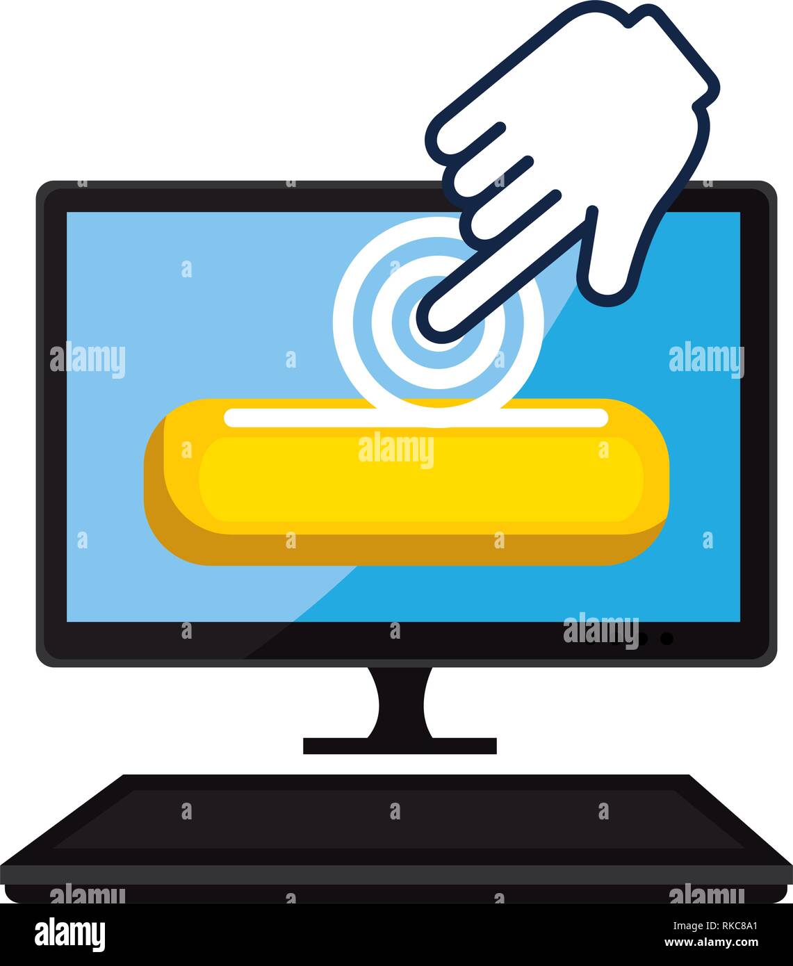 computer desktop with pointer mouse vector illustration design Stock ...