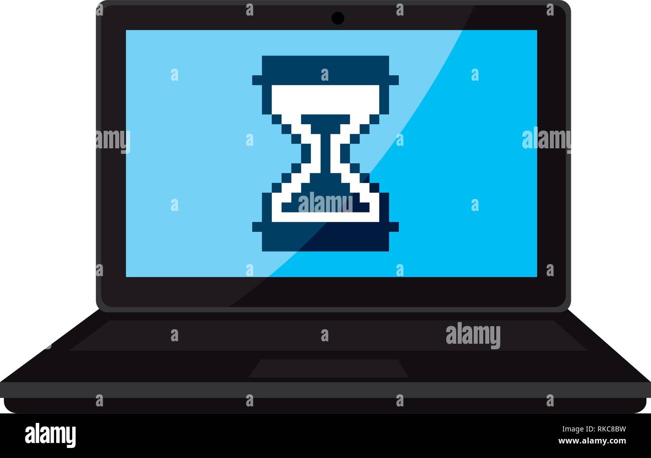 laptop with hourglass icon vector illustration design Stock Vector ...
