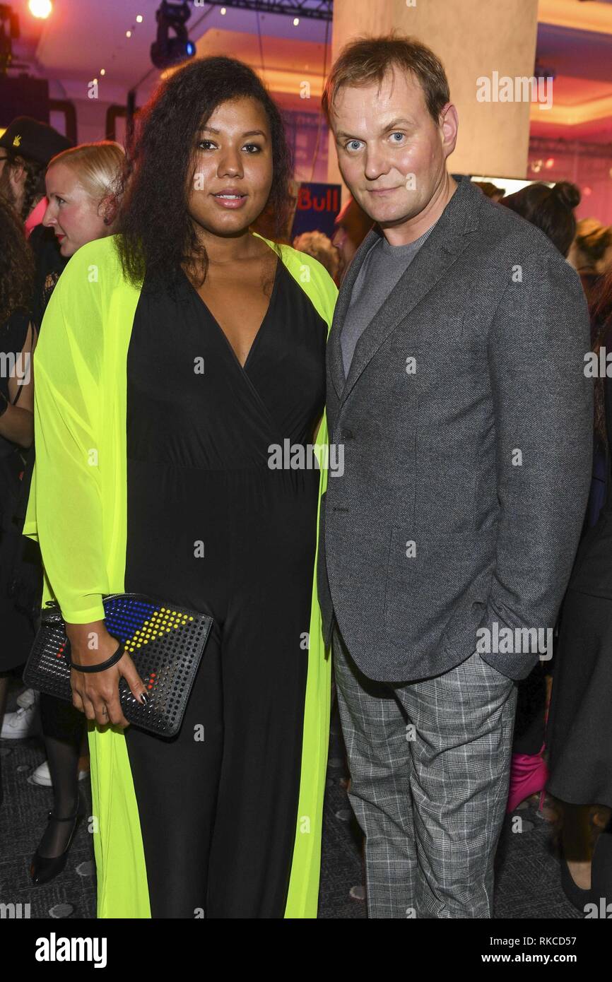 Berlin, Germany. 09th Feb, 2019. Devid Striesow and girlfriend Ines