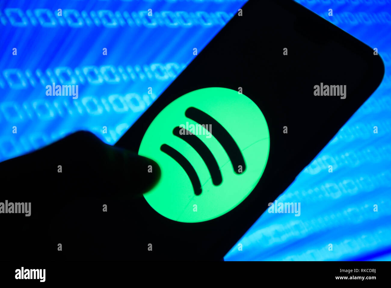 Spotify logo is seen on an android mobile phone Stock Photo - Alamy