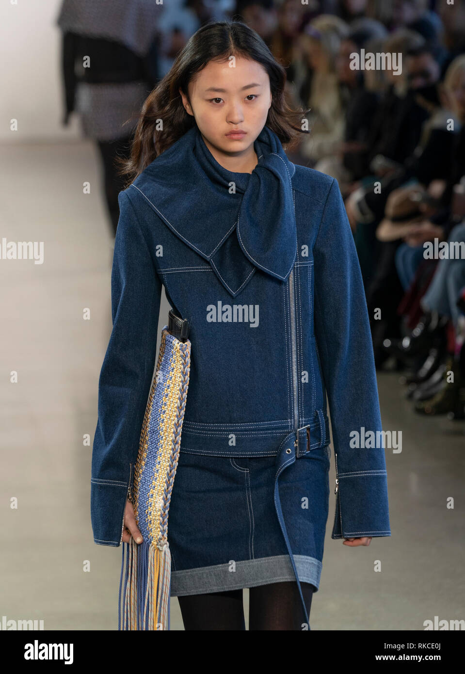 New York, NY - February 10, 2019: Model waks runway for Claudia Li ...