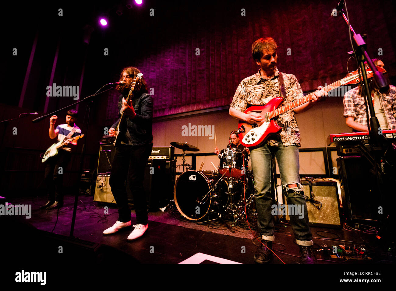 Cambridge, UK. 10th February, 2019. American indie rock band Gringo Star perfoms live at Storey’s Field Centre in Eddington supporting band ...And You Will Know Us by the Trail of Dead. Richard Etteridge / Alamy Live News Stock Photo