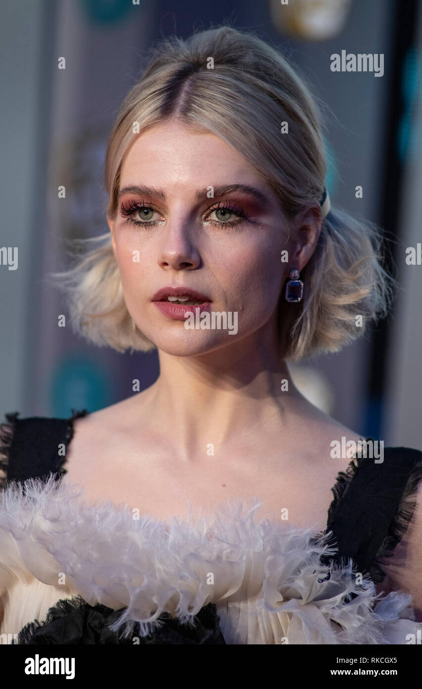 London, UK. 10th Feb, 2019. Lucy Boynton attends the EE British Academy