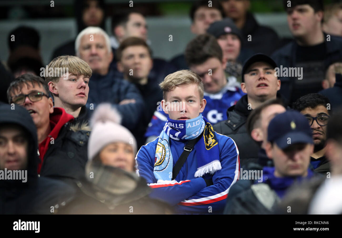 Chelsea Fans In The Stands After Manchester City Score Their Sixth Goal During The Premier League Match At The Etihad Stadium Manchester Stock Photo Alamy