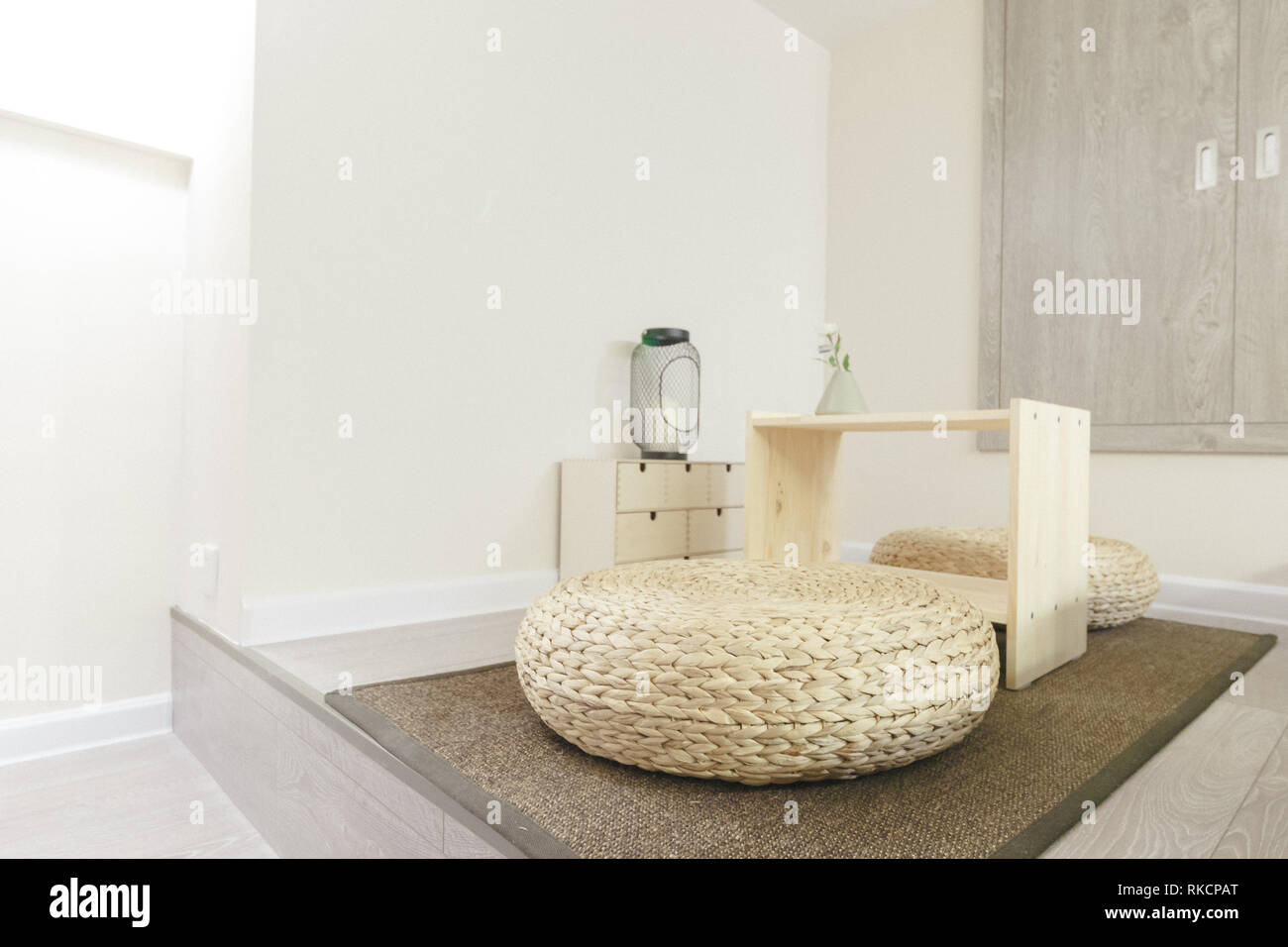 Japanese Sitting Cushions on Ground Modern Contemporary Interior Design