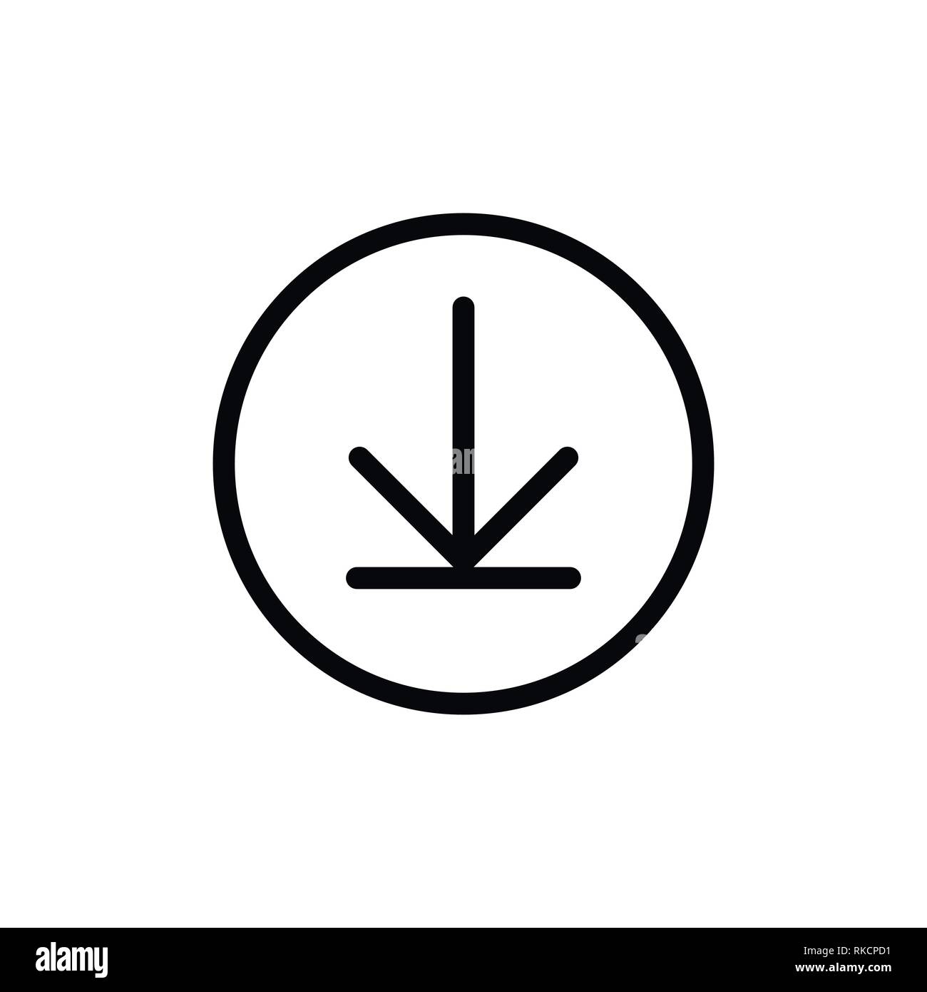 Download simple icon internet downloading sign vector image Stock Vector