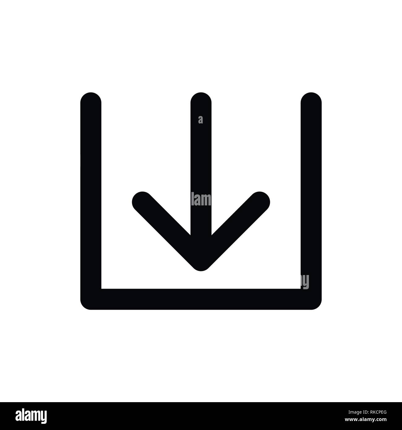 Download simple icon internet downloading sign vector image Stock Vector