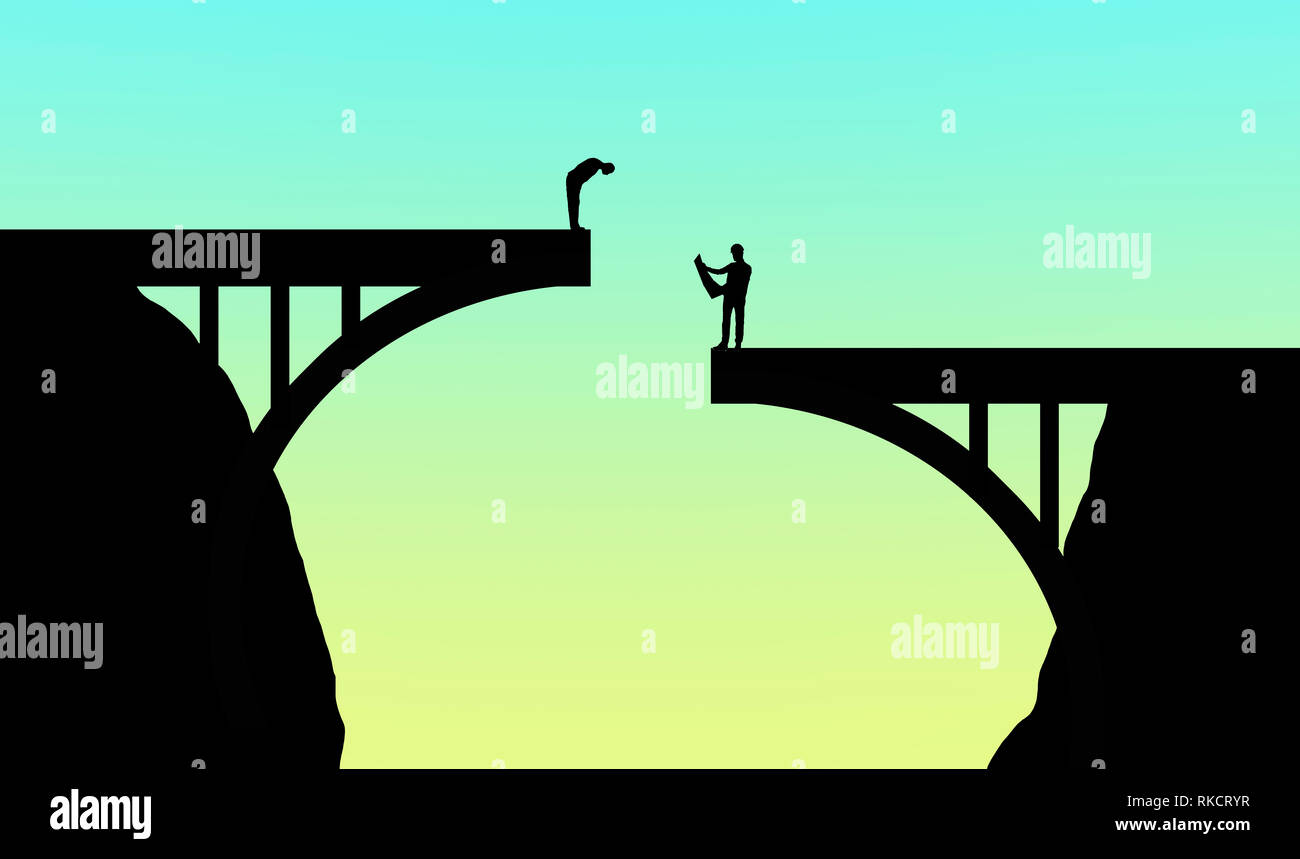 Plan ahead is the theme of this illustration of workmen inspecting a