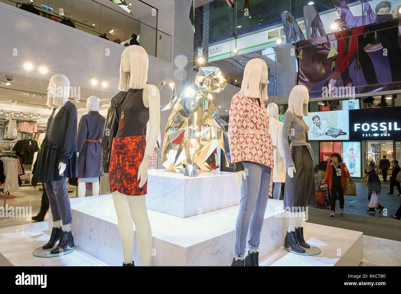 HONG KONG CIRCA JANUARY, 2016 H and M store in Hong Kong. H and M known for its fastfashion