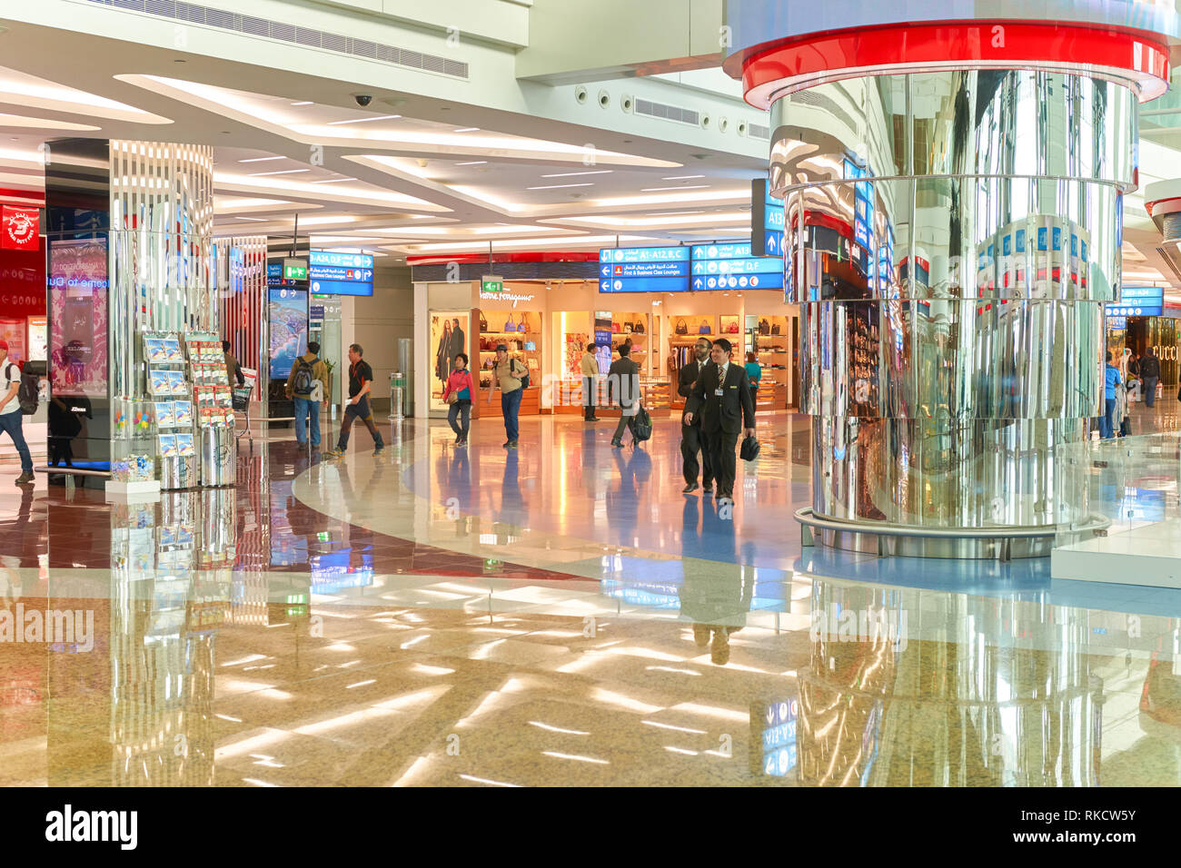 DUBAI, UAE - CIRCA NOVEMBER, 2016: inside Dubai International Airport ...