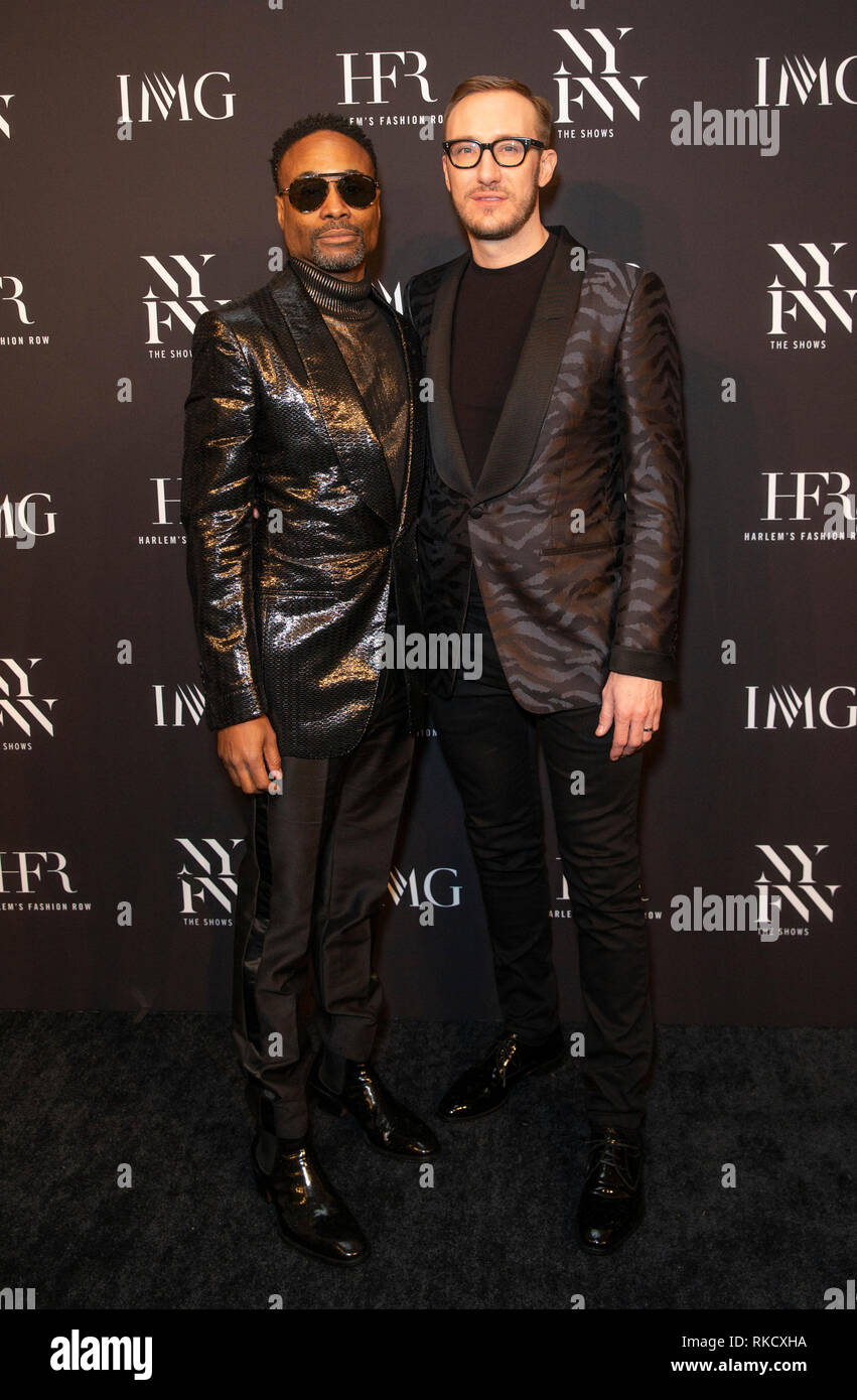 New York, NY - February 6, 2019: Billy Porter and Adam Smith attend IMG and Harlem Fashion Row Host Next Of Kin: An Evening Honoring Ruth Carter at Spring Studios Stock Photo