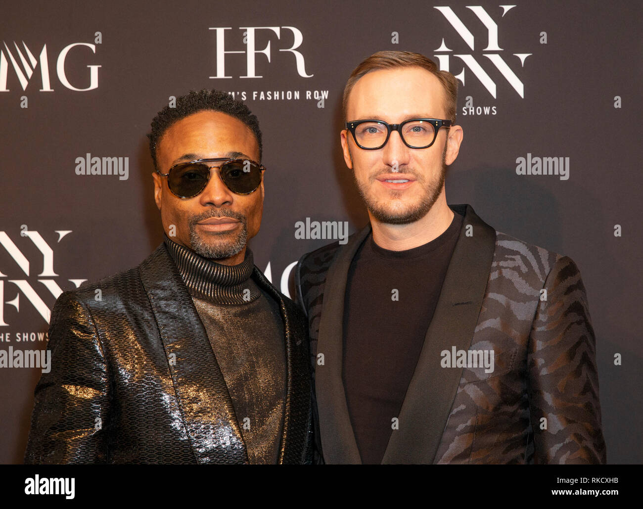 New York, NY - February 6, 2019: Billy Porter and Adam Smith attend IMG and Harlem Fashion Row Host Next Of Kin: An Evening Honoring Ruth Carter at Spring Studios Stock Photo