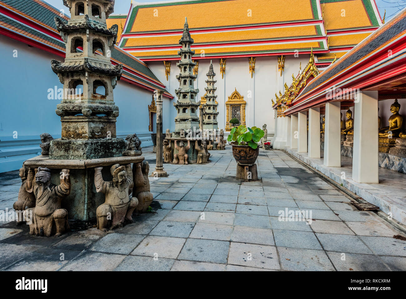 temple interior details Wat Pho temple Bangkok Thailand Stock Photo - Alamy
