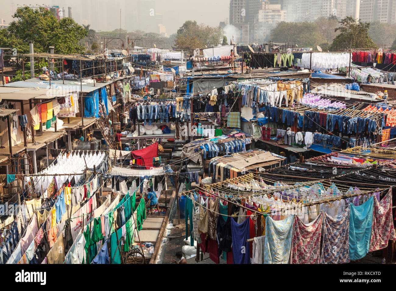Mahalaxmi Dhobi Ghat, Mumbai, India Stock Photo