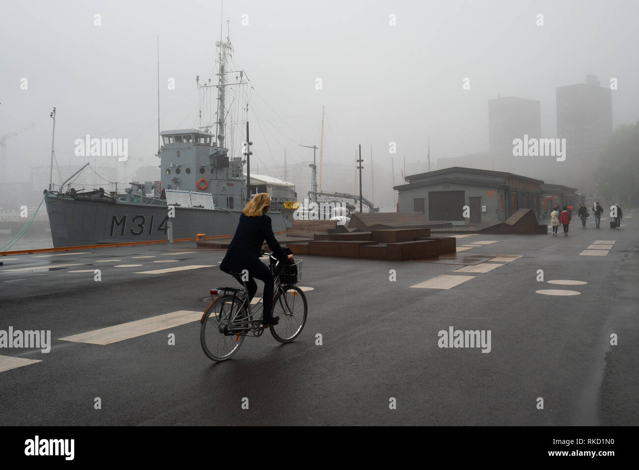 Foggy morning in Oslo Stock Photo