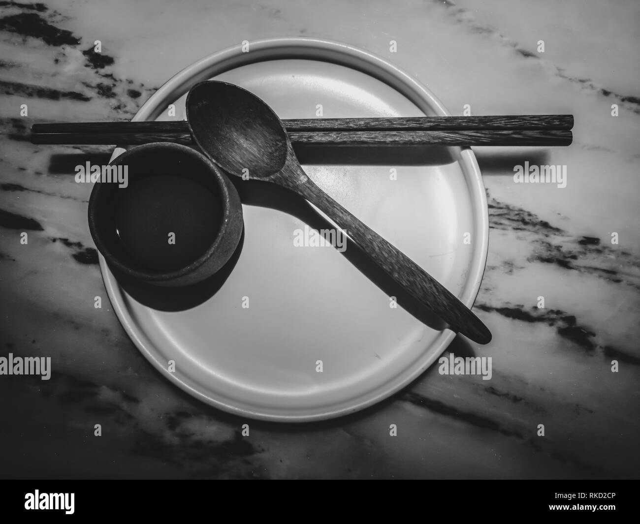Chinese Traditional Tableware with Black and White color Stock Photo ...