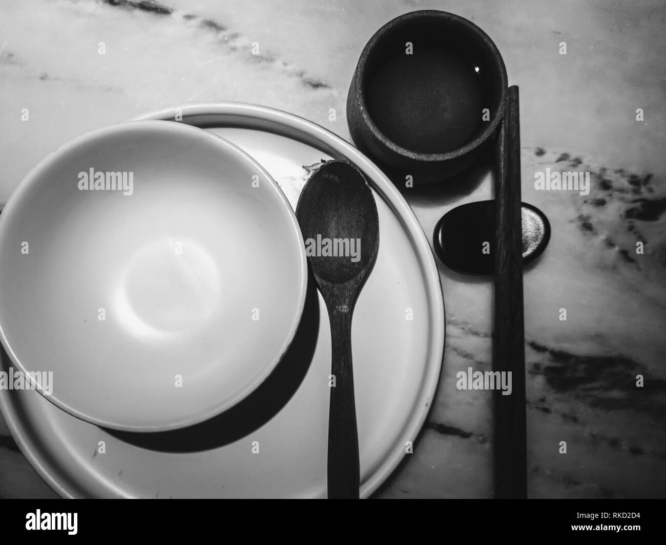 Chinese Traditional Tableware with Black and White color Stock Photo ...