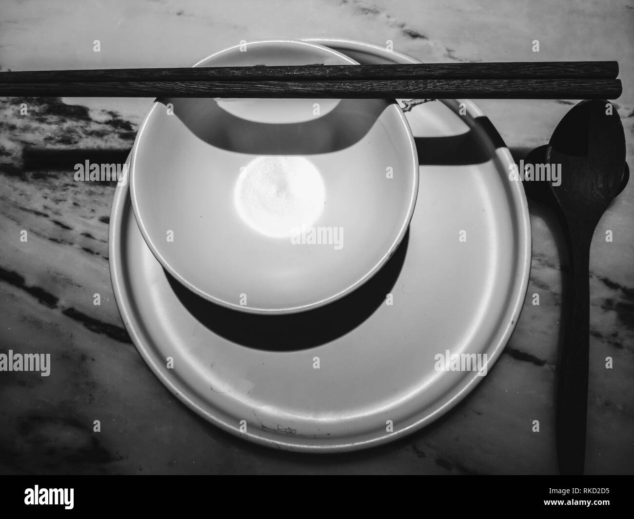 Chinese Traditional Tableware with Black and White color Stock Photo ...
