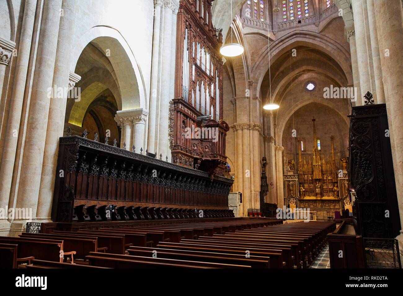 Organ, Choir stalls, Cathedral, Tarragona City, Catalonia, Spain, Europe Stock Photo