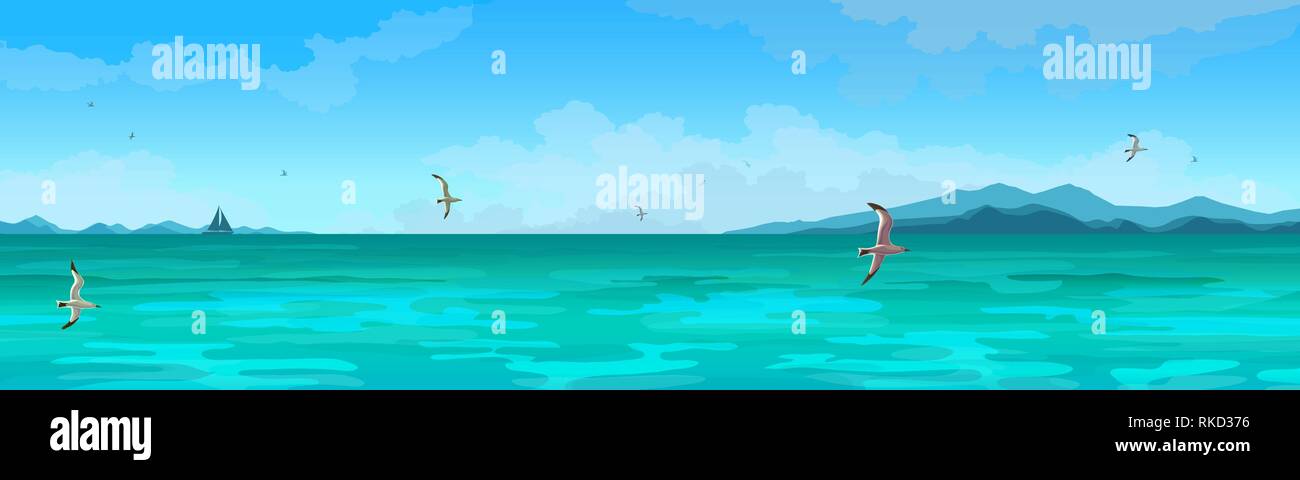 Seascape view Stock Vector Images - Alamy