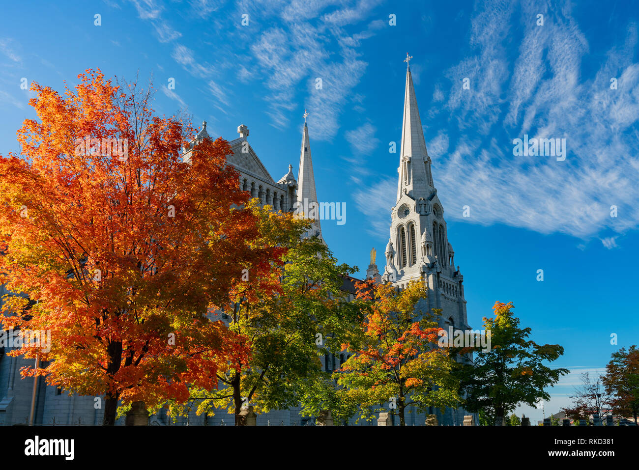 Exterior morning view of the Basilica of SainteAnnedeBeaupre church