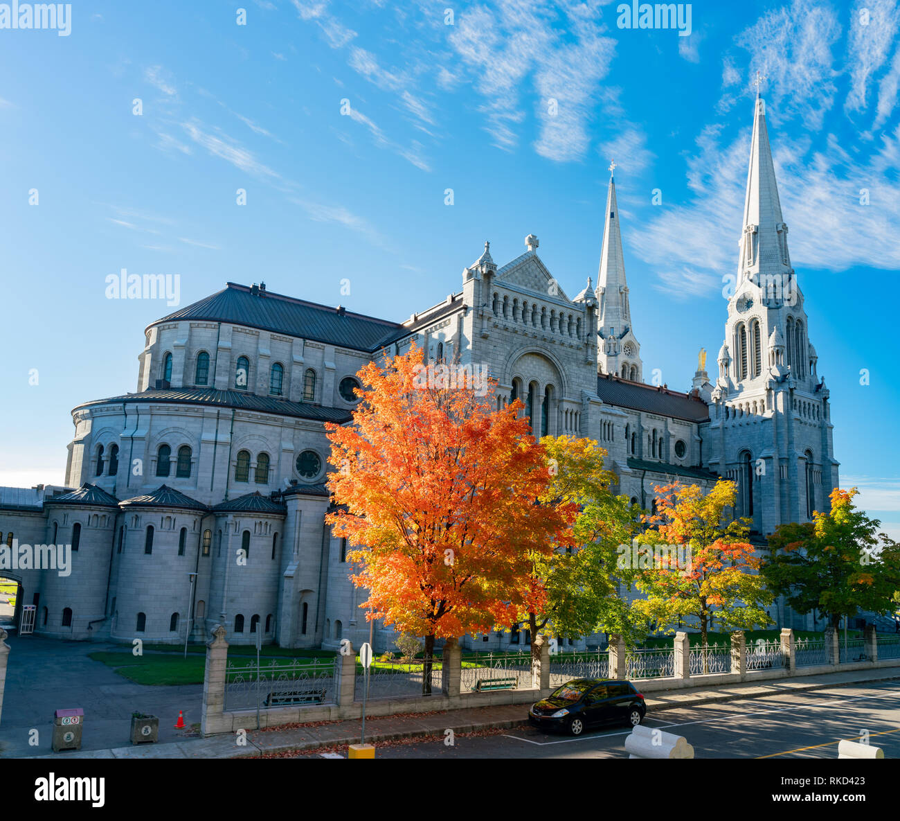 Exterior morning view of the Basilica of SainteAnnedeBeaupre church