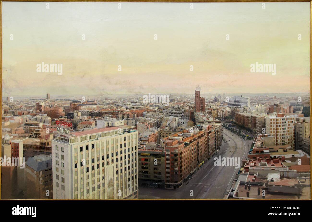 '''View of Madrid from Torres Blancas'', 1974-1982, Antonio Lopez, Retrospective Exhibition of the work of Antonio Lopez, Thyssen Bornemisza Museum, Stock Photo