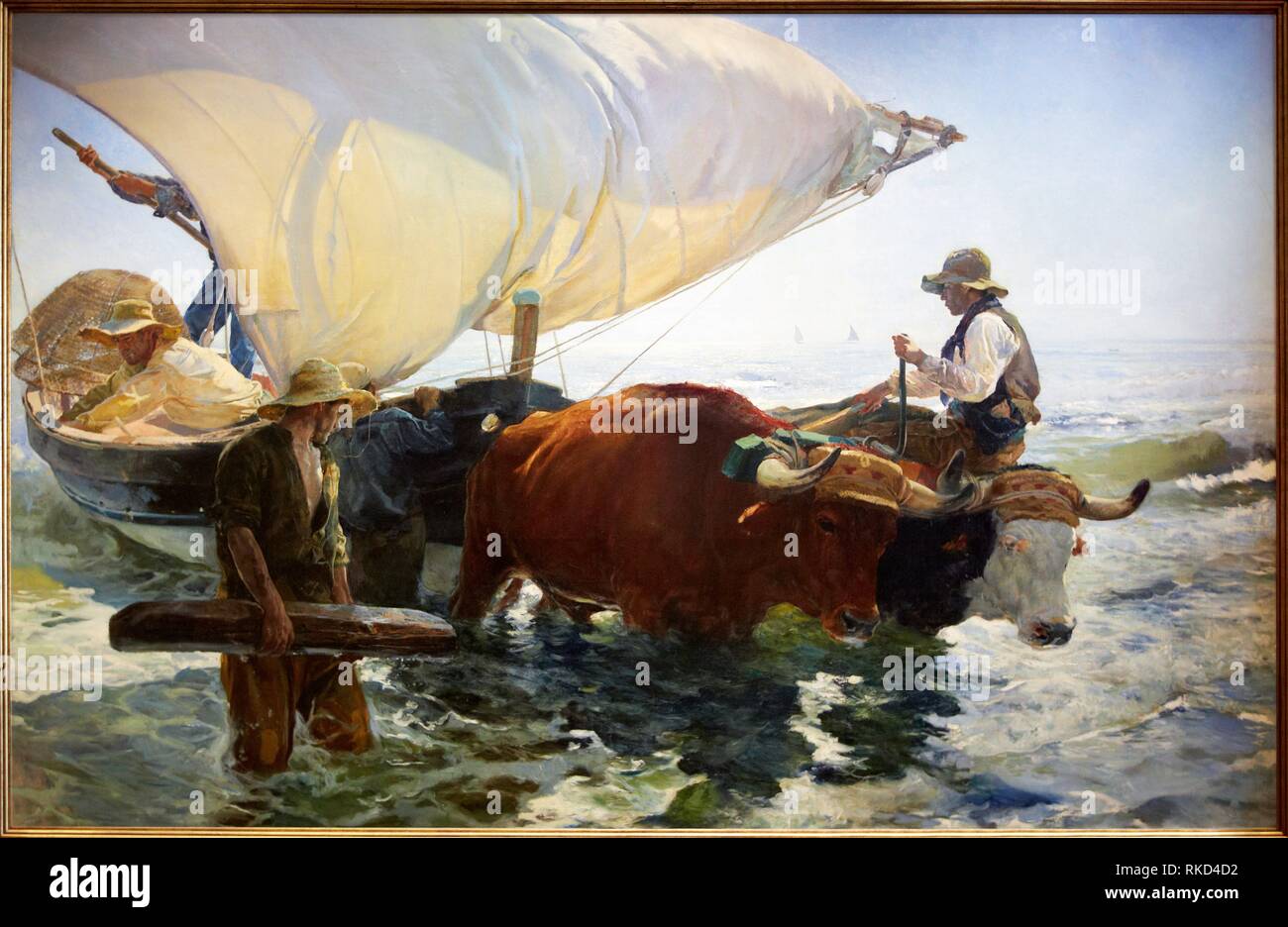 '''Retour de la peche : halage de la barque''. Joaquin Sorolla. Musee d´Orsay. Orsay Museum. Paris. France. Stock Photo