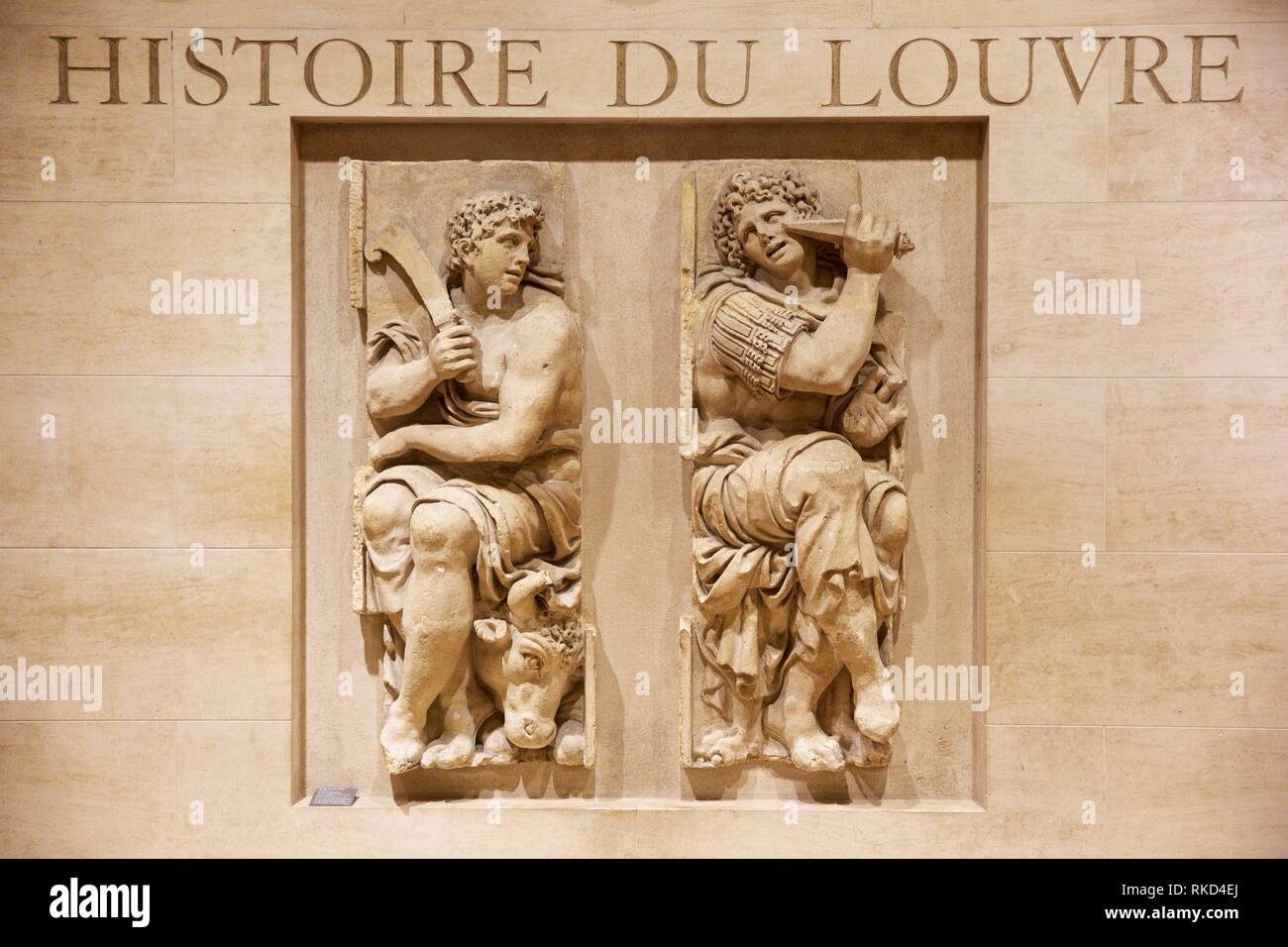 '''Histoire du Louvre'', Louvre Museum. Paris. France Stock Photo
