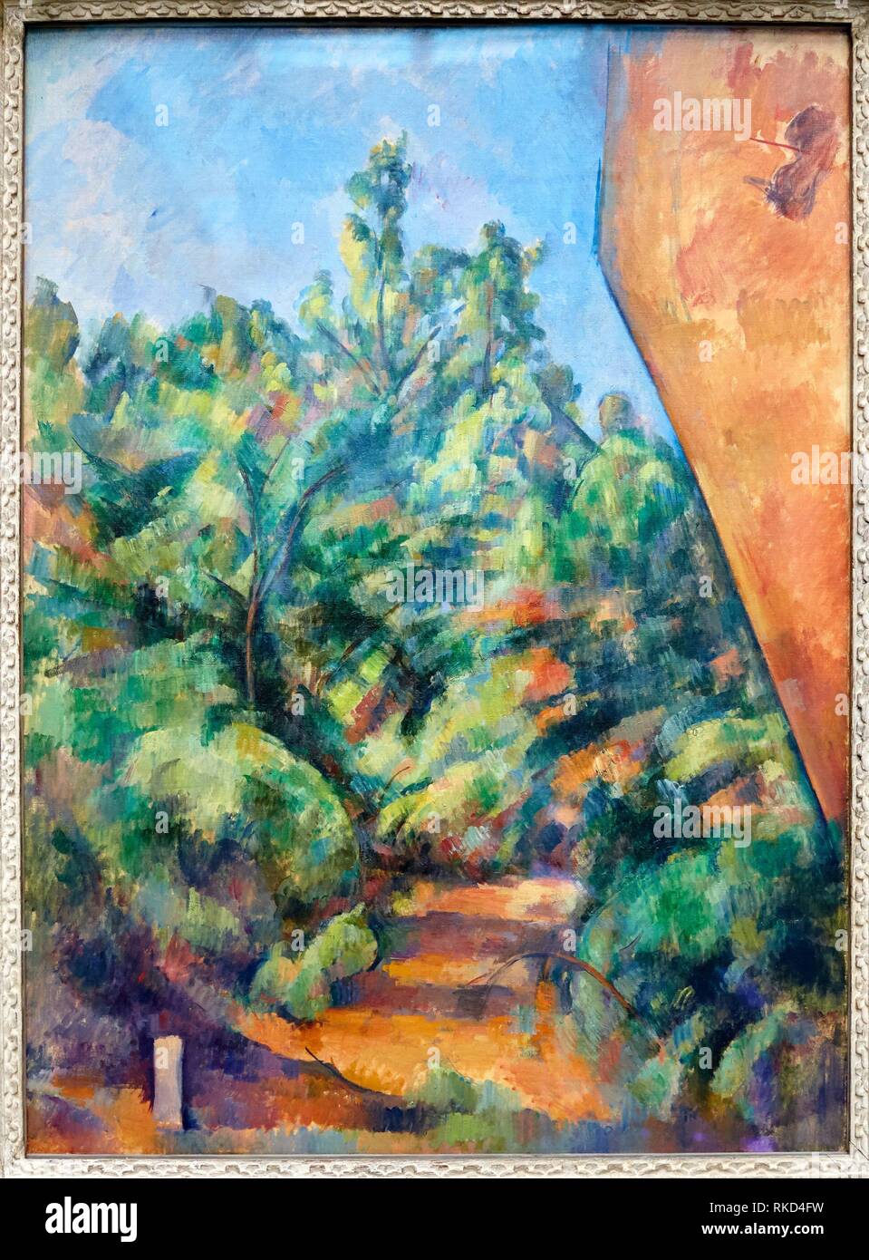 '''Le Rocher rouge'', Paul Cézanne, Musee de L'Orangerie, Tuileries, Paris, France Stock Photo