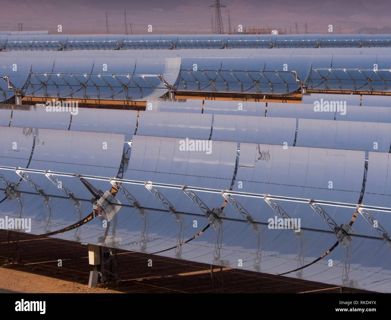Morocco, Ouarzazate, ''Noor I'' solar Energy plant, world largest. Stock Photo