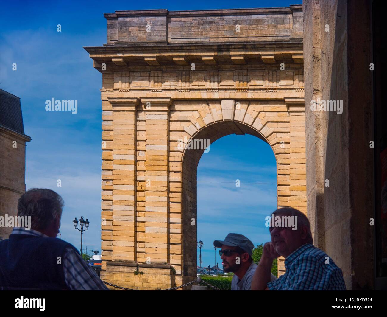 France, Aquitaine-Gironde. ''Porte de Bourgogne '' gate, at Bordeaux. Stock Photo