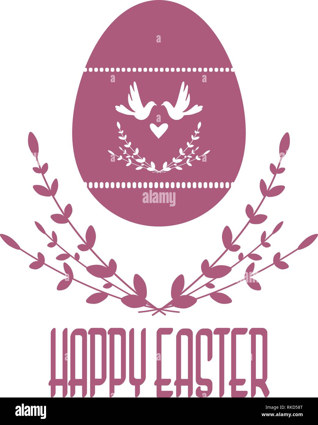 Easter vector composition. Vector image. Silhouette isolated from the background. Eps 10 Stock Vector