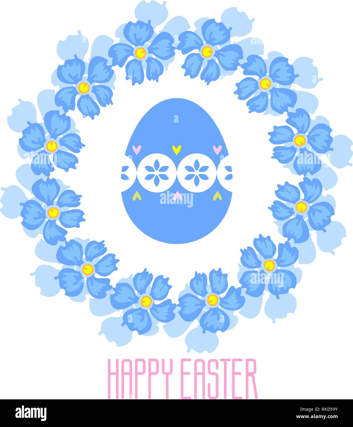 Blue Easter vector composition. Isolated from the background. Eps 10 Stock Vector