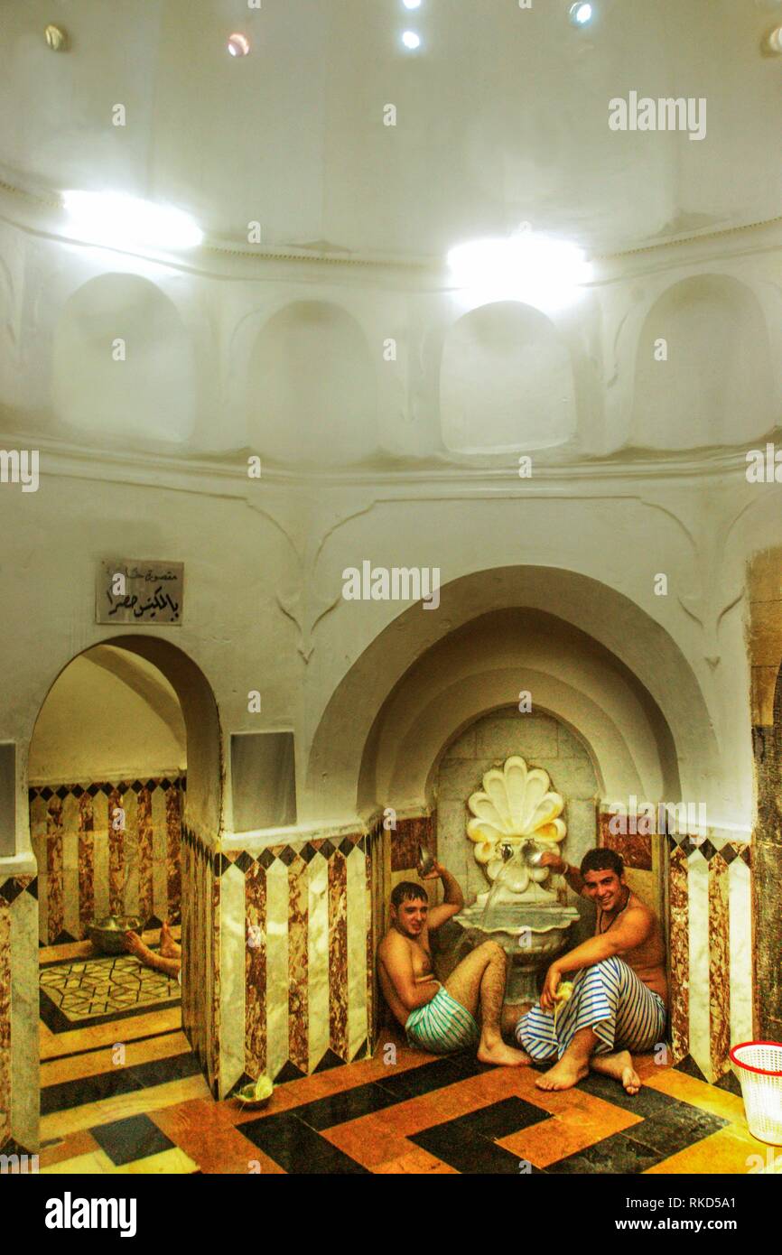 Syria, Damascus, at Hammam Nour Al-Din Al-Shaheed public bath, in the Al-Bzouria market, 12th Century Stock Photo