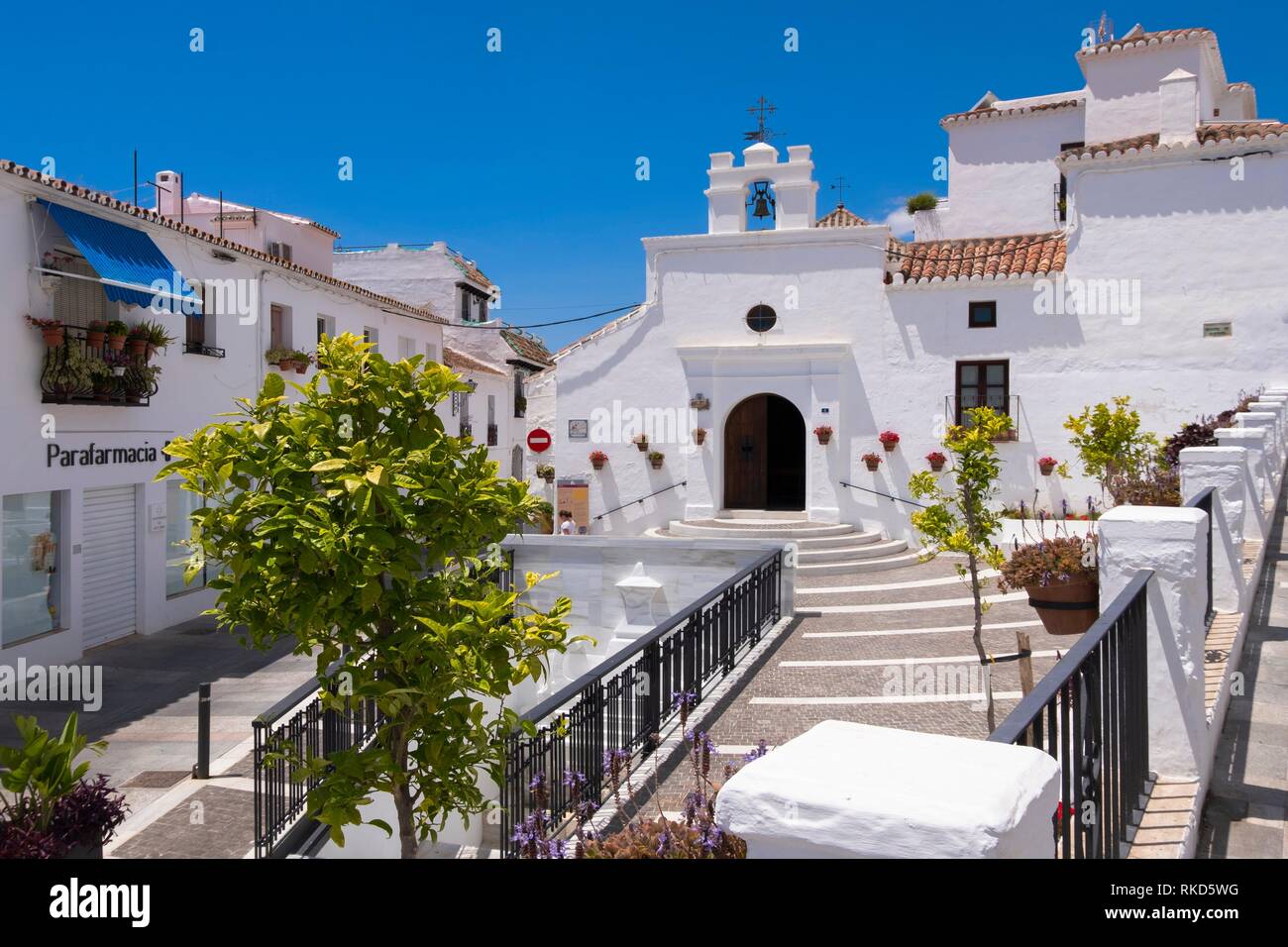 Ermita de Santa Ana. Mijas white town. Malaga province, Andalusia, Spain Stock Photo