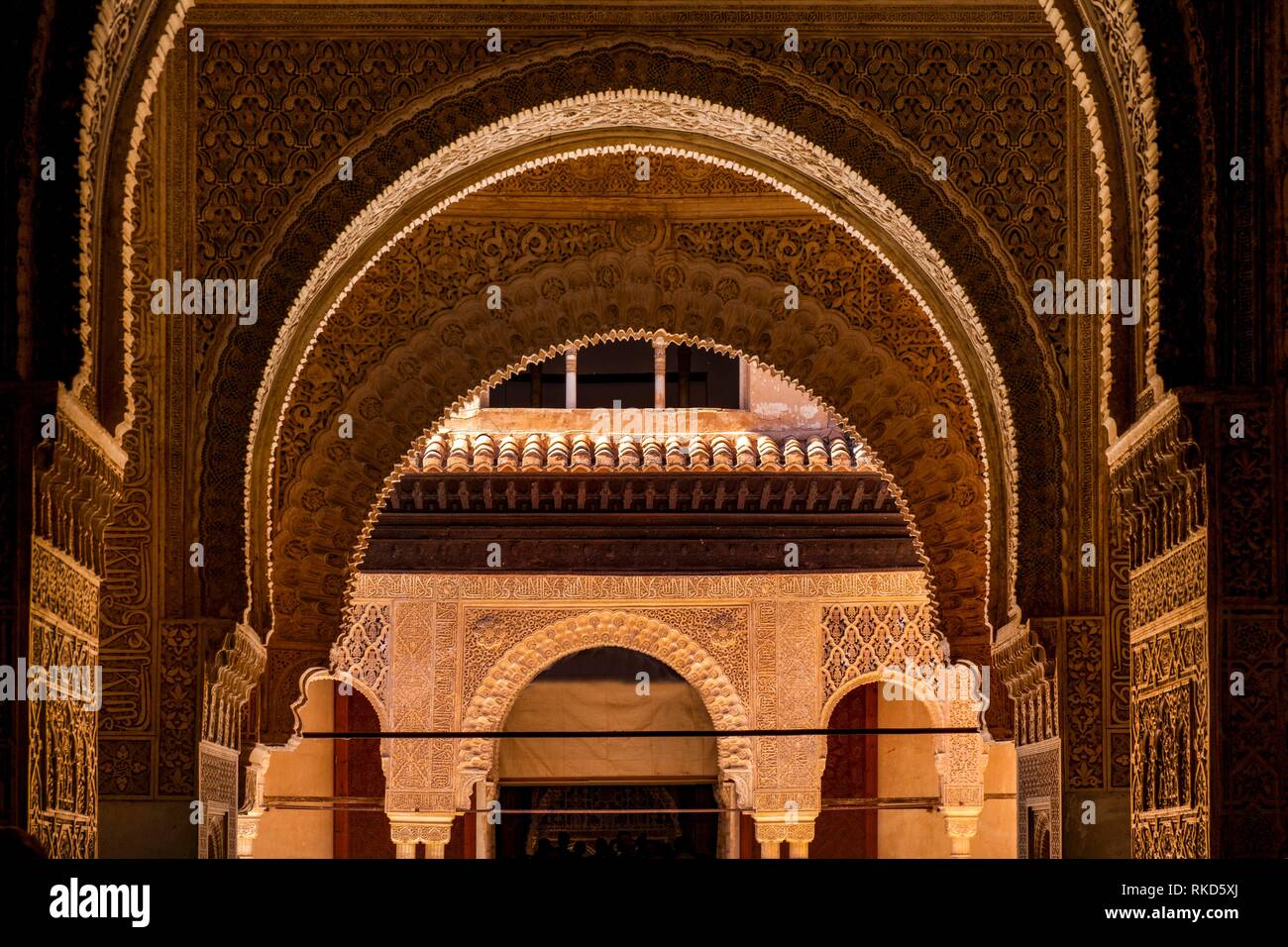 '''Patio de los Leones'', at the Alhambra Palace, at Granada, Andalusia, Spain. Stock Photo
